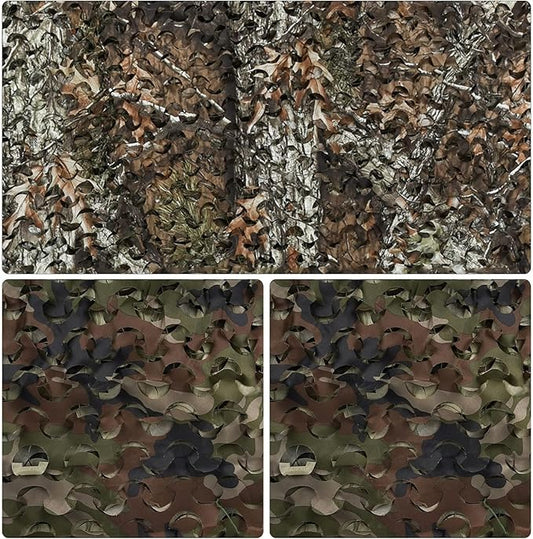 LOOGU Custom Woodland Camo Netting Camping Military Hunting Camouflage Net 6.5 x 10ft, 6.5 x 26ft, 10 x 10ft, 10 x 13ft, 10 x 16.5ft, 13 x 16.5ft, 16.5 x 20ft, 20 x 20ft