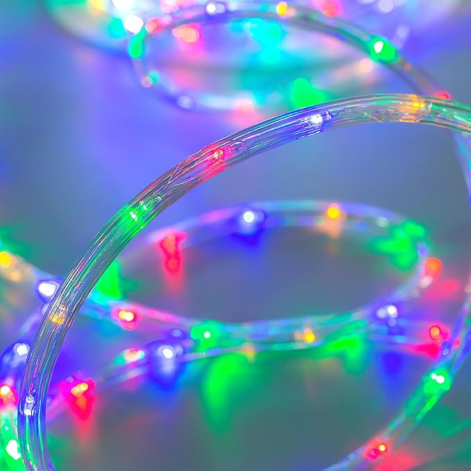 Waterproof LED Rope Lights, Connectable & Flexible with 8 Modes, Outdoor Lighting for Deck, Garden, Pool, Patio & Christmas Decor (Multicolor, 100FT)
