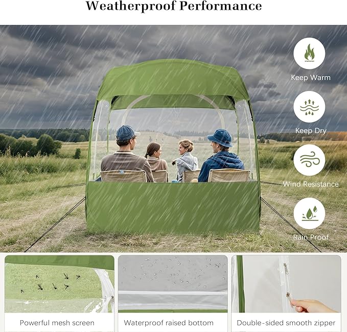 Sports Tent, Instant Weather Proof Clear View Bubble Tent with Carry Bag, Portable & Foldable Pop Up Tents Shelter for Watching Sports Events, Camping, Fishing