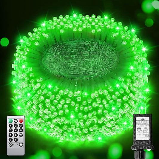 355FT 900LED LED Christmas Lights, Extra Long Outdoor String Lights Waterproof, Timer & Memory, 8 Modes Dimmable Plug in Fairy for Outside Tree Wedding Patry Green