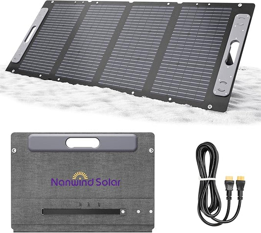 100W Portable Solar Panel for for Camping,RV,Power Station-USB 18W Fast Charging,23.5% Efficiency,Lightweight Foldable,XT60 & DC5521 Output,IP67 Waterproof,IEC Certified