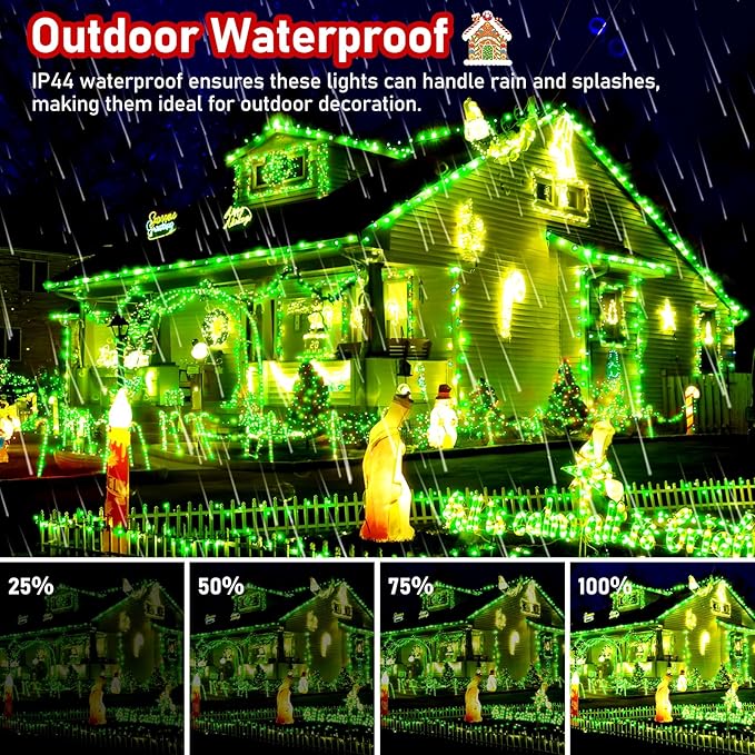 XURISEN Upgraded 403FT 1000 LED Christmas Lights Outdoor, Super Long String Lights 8 Modes & Memory Timer Plug in Fairy Lights for Home Xmas Tree Party Wedding Decor -Green