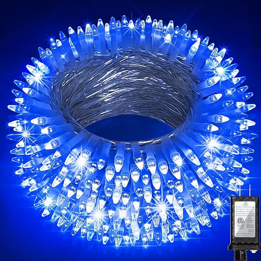 300LED 100FT Christmas String Lights, 8 Modes Fairy Lights Connectable, Indoor Outdoor LED String Lights with Timer & Memory for Christmas Tree Bedroom Yard Door Wedding Xmas Classroom Decor (Blue)