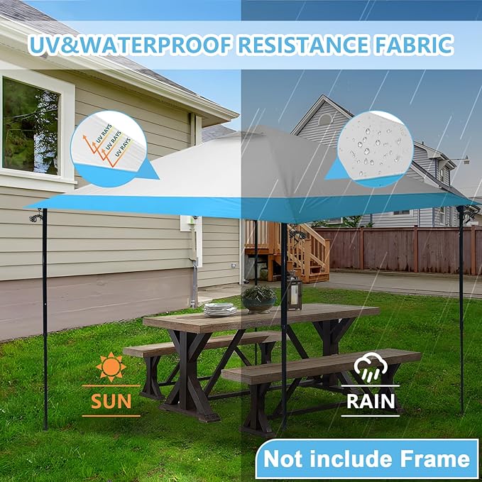 13x13 Canopy Replacement Top Cover,Single Tier Waterproof Instant Canopy Vented Top，Silver Coated Oxford Pop Up Canopy Replacement Cover for Outdoor Garden Camping(Top Only,396 * 396cm