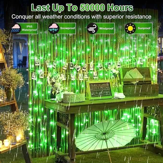 300LED 100FT Christmas String Lights, 8 Modes Fairy Lights Connectable, Indoor Outdoor LED String Lights with Timer & Memory for Christmas Tree Bedroom Yard Door Wedding Xmas Classroom Decor (Green)