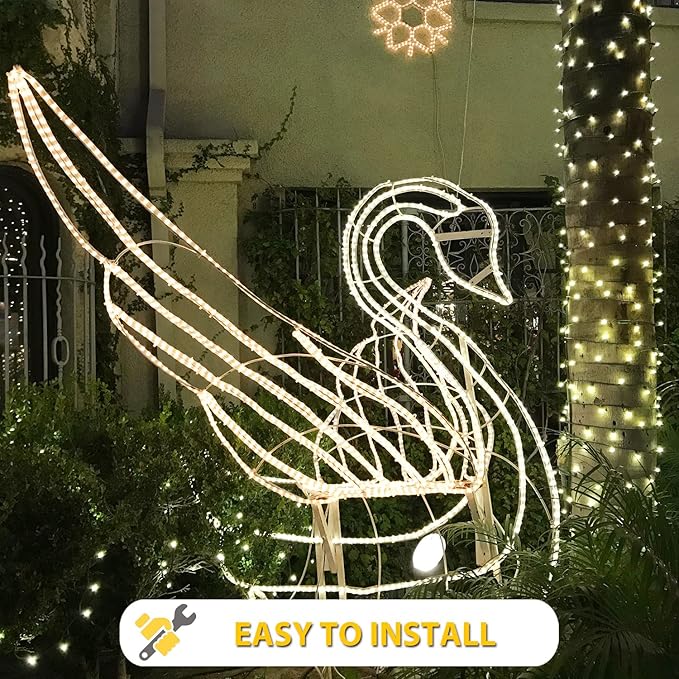 LED Rope Lights 100Feet 1080LEDs 120V Waterproof for Indoor Outdoor use IP65 for Party,Camping,Backyard,Fence,Fallway,Stairs,Pond,X'Mas Decoration,Patriot,Independence Day,4th of July(Warm white)