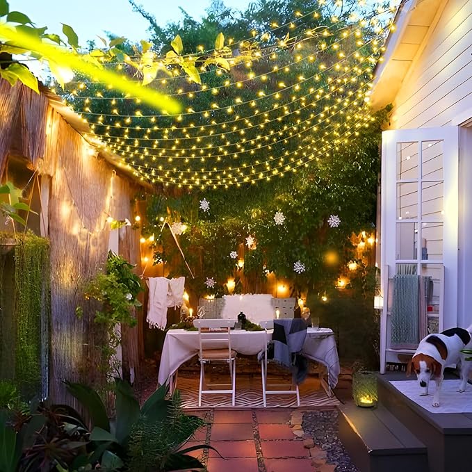 XURISEN Upgraded 561FT 1400 LED String Christmas Lights Outdoor, Super Long Fairy Lights 8 Modes & Memory Timer Plug in for Home Xmas Tree Party Wedding Decor -Warm White