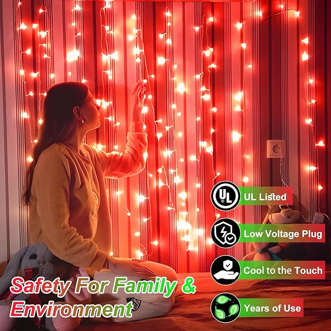 750 LED 256FT Christmas String Lights Outdoor, Christmas Light with 8 Lighting Modes& Timer & Memory, Plug in Outdoor Waterproof Clear Wire Twinkle Light for for Xmas Yard Tree Party Decor Red