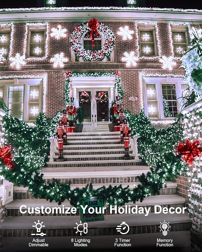 Fairy Lights for Bedroom Total 250 FT 760 LED, Extra Long Outdoor String Lights Waterproof, Timer & Memory, 8 Modes Dimmable Plug in Fairy for Outside Tree Wedding Patry Cool White
