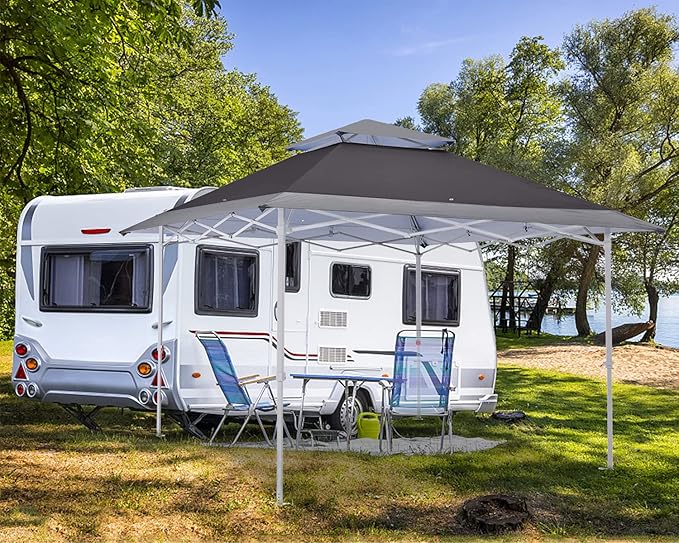 MASTERCANOPY 13x13 Pop-Up Canopy Tent Instant Shelter Outdoor Canopy with Wheeled Bag (Gray)