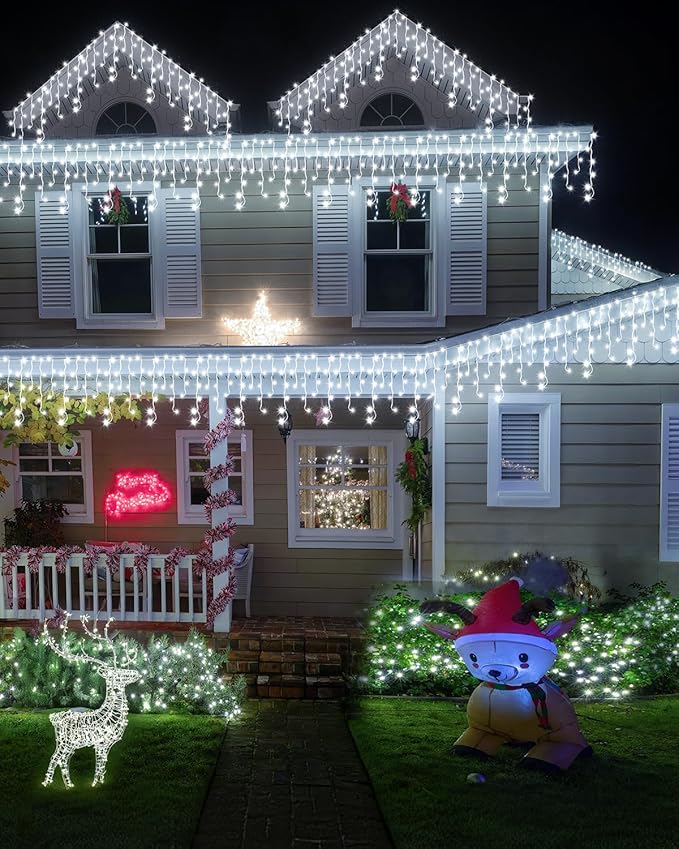 1458 LED 159 FT Wedding Decorations Outdoor, Waterproof Outside Christmas Lights Plug in, Timer & Memory, 8 Modes Fairy Lights with 324 Drops for Patio Window Holiday Pathway Indoor