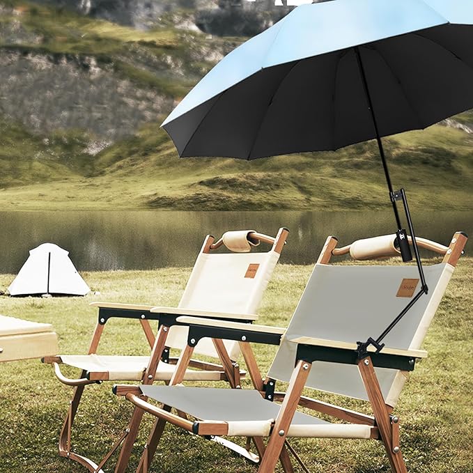UPF 50+ Beach Umbrella with Adjustable Universal Clamp