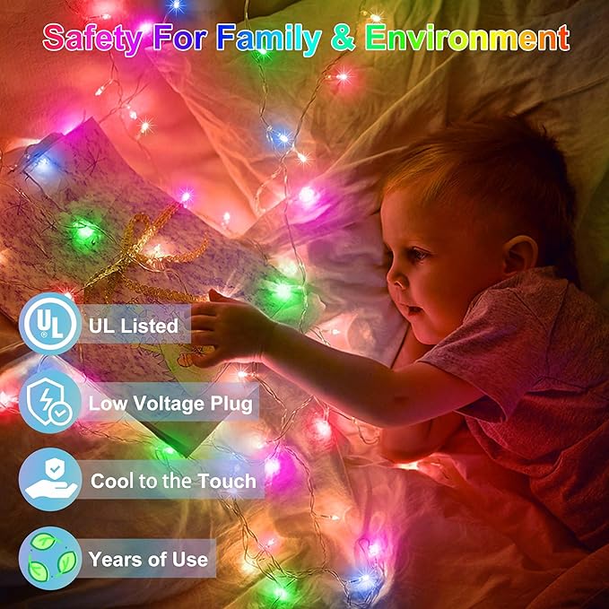 509FT Extra Long Christmas Lights, 1350 LED Christmas String Lights with 8 Modes & Timer Memory Function Waterproof Christmas Decorations for Xmas Yard Tree Party Home Garden Holiday Multicolor