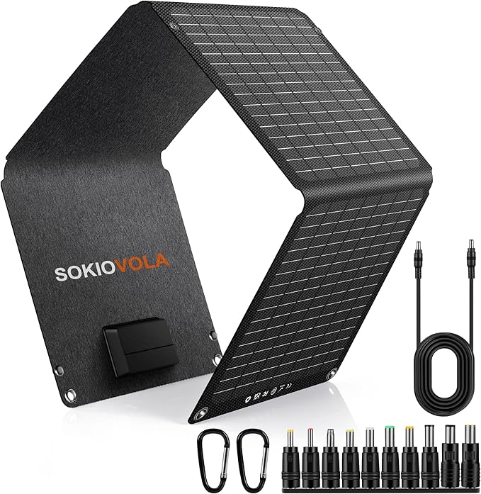 N-Type 16BB Portable Solar Panels 30W Foldable Solar Panels Charger ETFE Solar Panel with DC USB-C and USB-A IP68 Waterproof for Small Power Station Mobile Phones RV Travel Outdoor Camping
