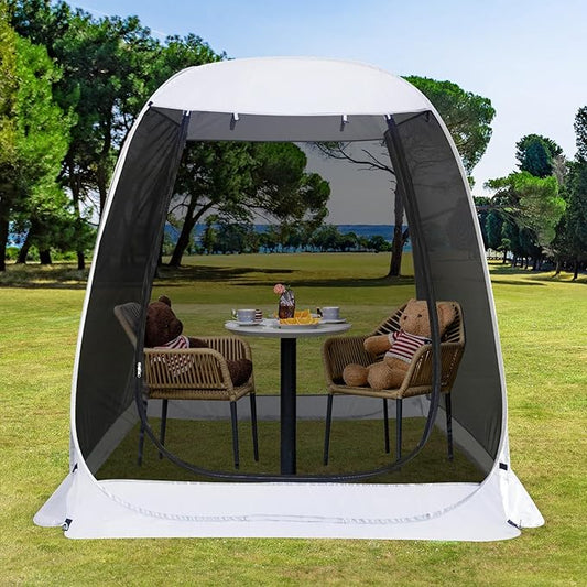 LEEDOR Pop Up Screen House, 6-10-15 Person Outdoor Screen Tent，Camping Screen Room with Carry Bag, Screened Gazebo with Mosquito Netting, Instant UV Resistant Sun Shelter for Garden, Patio, Backyard