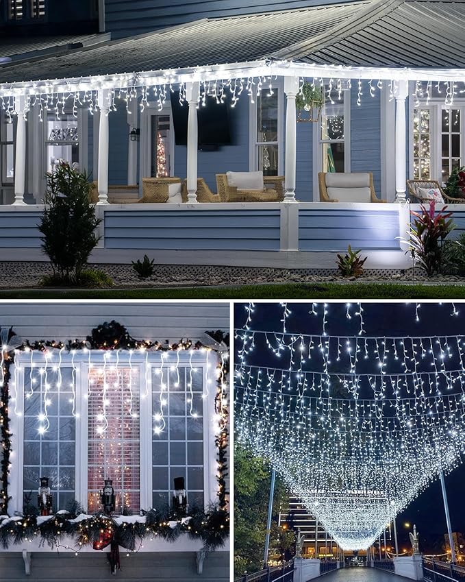1458 LED 159 FT Wedding Decorations Outdoor, Waterproof Outside Christmas Lights Plug in, Timer & Memory, 8 Modes Fairy Lights with 324 Drops for Patio Window Holiday Pathway Indoor