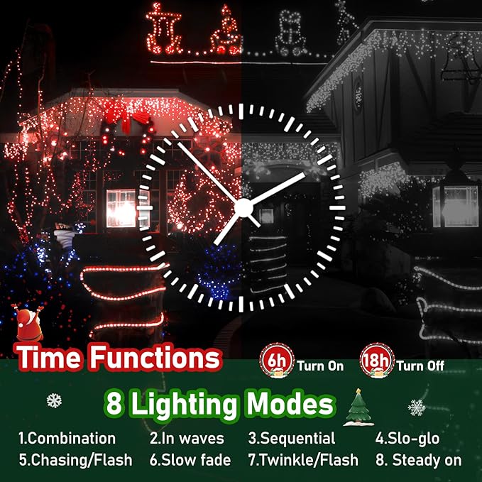 XURISEN Upgraded 561FT 1400 LED Christmas Lights Outdoor, Super Long String Lights 8 Modes & Memory Timer Plug in Fairy Lights for Home Xmas Tree Party Wedding Decor -Red