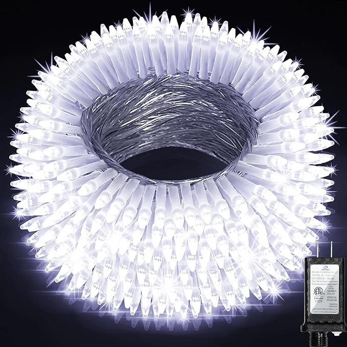100 FT 300 LED String Lights Indoor, 8 Modes Cool White Fairy Tree Lights Outdoor Connectable, Timer & Memory Christmas String Lights for Bedroom, Home, Yard, Door, Wedding, Xmas Decor