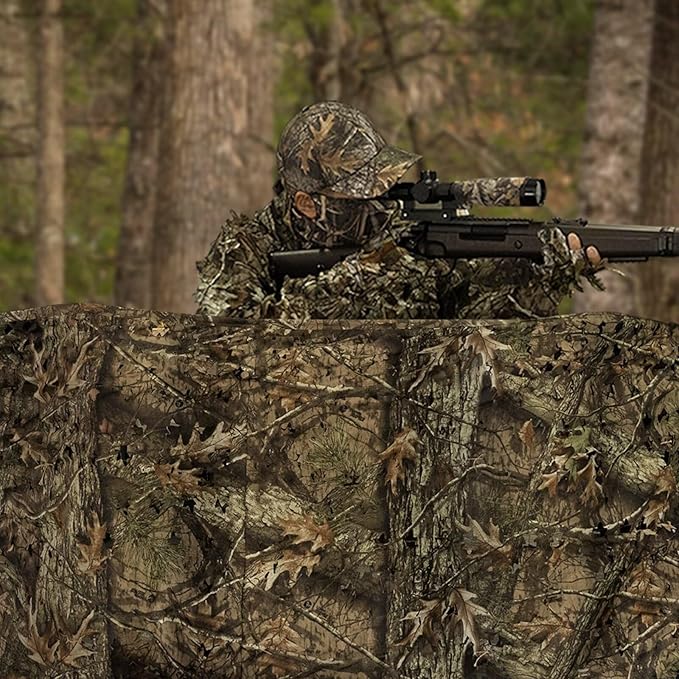 LOOGU Custom Woodland Camo Netting Camping Military Hunting Camouflage Net 6.5 x 10ft, 6.5 x 26ft, 10 x 10ft, 10 x 13ft, 10 x 16.5ft, 13 x 16.5ft, 16.5 x 20ft, 20 x 20ft