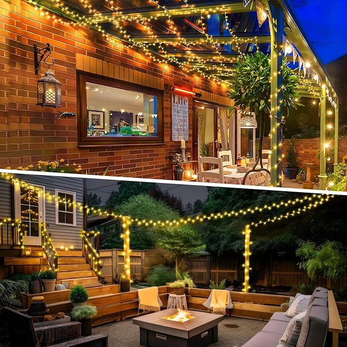 XURISEN Upgraded 561FT 1400 LED String Christmas Lights Outdoor, Super Long Fairy Lights 8 Modes & Memory Timer Plug in for Home Xmas Tree Party Wedding Decor -Warm White