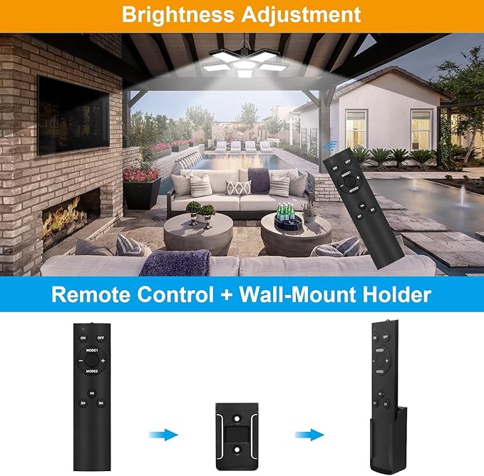 Solar Shed Light Indoor Outdoor, Upgrade Large 267LED Solar Powered Motion Sensor Pendant Light Works Day & Night, Solar Indoor Light with 2 Lighting Modes + Timer & Remote for Shed Gazebo Garage Barn