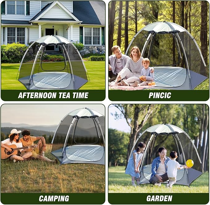Screen House Tent Portable Canopy with Mosquito Net Outdoor Room Perfect for Patio Backyard Gazebo Picnic Mesh.