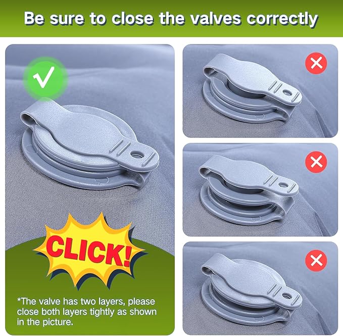 Camping Sleeping Pad, Extra Thick 5 Inch Camping Mat with Pillow Built-in Foot Pump Inflatable Sleeping Pads Compact for Camping Backpacking Hiking Traveling Tent