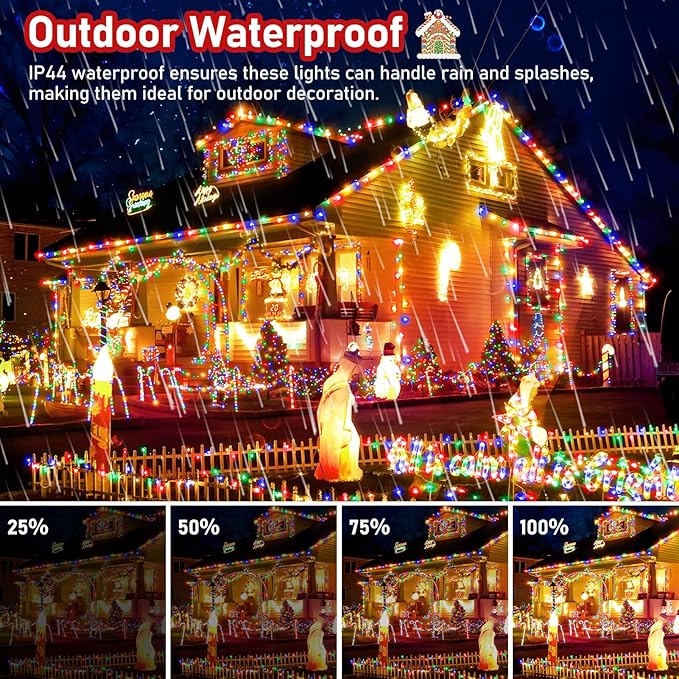 XURISEN Upgraded 561FT 1400 LED Christmas Lights Outdoor, Super Long String Lights 8 Modes & Memory Timer Plug in Fairy Lights for Home Xmas Tree Party Wedding Decor -Multicolor