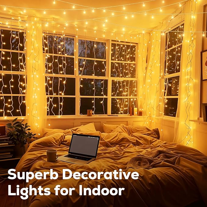 246FT 600 LED Christmas Lights Outdoor Waterproof 8 Modes String Lights for Outside Warm White Christmas Tree Lights Plug in for Outside Indoor Bedroom Wedding Party Holiday Decorations