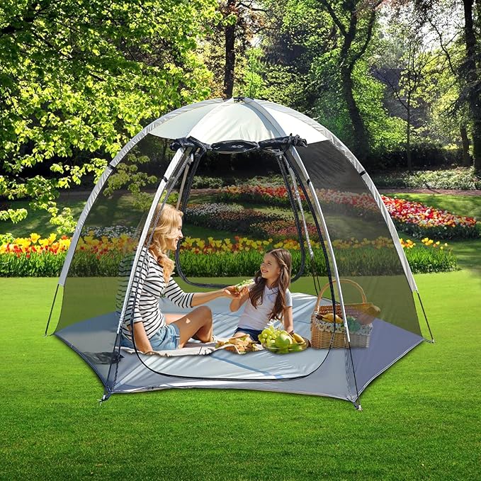 Screen House Tent Portable Canopy with Mosquito Net Outdoor Room Perfect for Patio Backyard Gazebo Picnic Mesh.