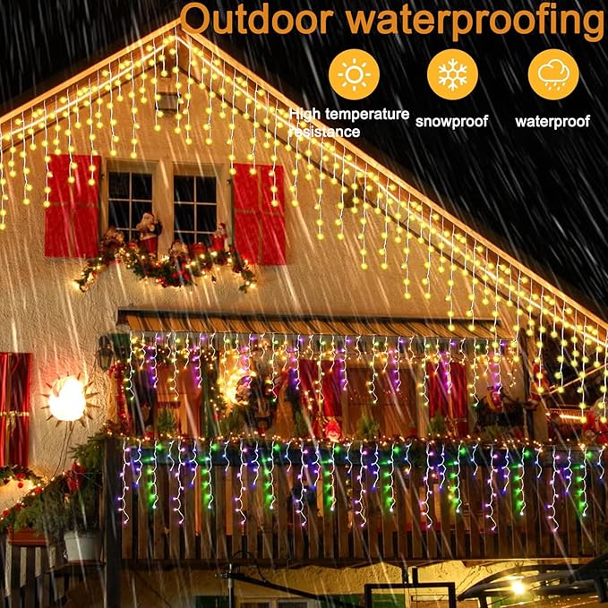 Christmas String Lights Outdoor - 131Ft/40M 1680 LED 8 Modes with Remote Control and App Waterproof Christmas Lights for Patio Yard Garden Wedding Party-Warm White to Multicolor
