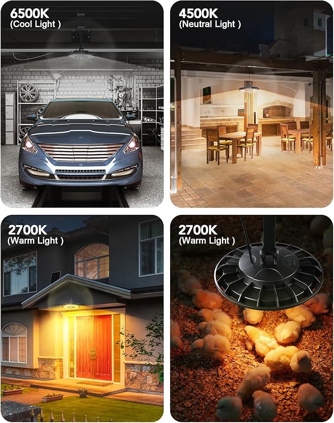 Solar Light Indoor Outdoor, 3000LM Solar Shed Light Rotation Design, Waterproof 5 Modes (2 for All Day Lighting) Motion Sensor, Dimmable Remote for Barn Patio Chicken Coop Gazebo Garage