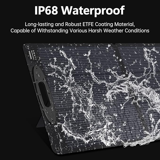 N-Type 16BB 110W 18V Portable Solar Panel Kit,Portable Foldable Solar Panel,NextGen Solar Cell Up to 25% Conversion Rate,ETFE IP68 Waterproof & Dustproof for Power Station Outdoor Camping