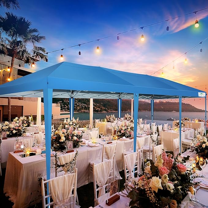 COBIZI 10x30 Pop Up Canopy Tent for Parties with 8 Sidewalls Waterproof Commercial Instant Canopy 10x30 Party Tent for Backyard, Wedding Portable Outdoor Gazebo with Carrybag&4 Sandbags