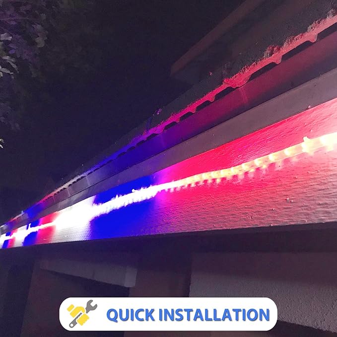 100Feet 1080bulbs LED Rope Lights 120V Waterproof for Indoor Outdoor use IP65 for Party,Camping,Backyard,Fence,Stairs,Pond,X'Mas Decoration,Patriot,Independence Day,4th of July (Red White Bule)