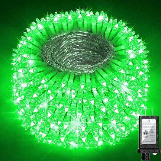 1500 LED 502FT Christmas String Lights Outdoor, Christmas Light with 8 Lighting Modes& Timer & Memory, Plug in Outdoor Waterproof Clear Wire Twinkle Light for for Xmas Yard Tree Party Decor Green