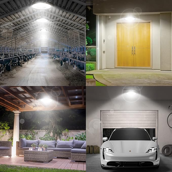 Solar Light Indoor Outdoor, 3000LM Solar Shed Light Rotation Design, Waterproof 5 Modes (2 for All Day Lighting) Motion Sensor, Dimmable Remote for Barn Patio Chicken Coop Gazebo Garage