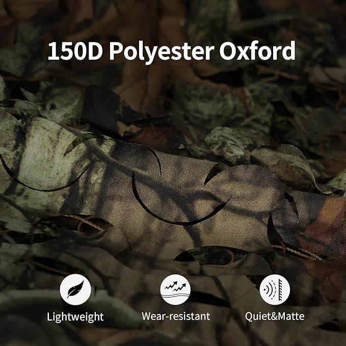 LOOGU Custom Woodland Camo Netting Camping Military Hunting Camouflage Net 6.5 x 10ft, 6.5 x 26ft, 10 x 10ft, 10 x 13ft, 10 x 16.5ft, 13 x 16.5ft, 16.5 x 20ft, 20 x 20ft