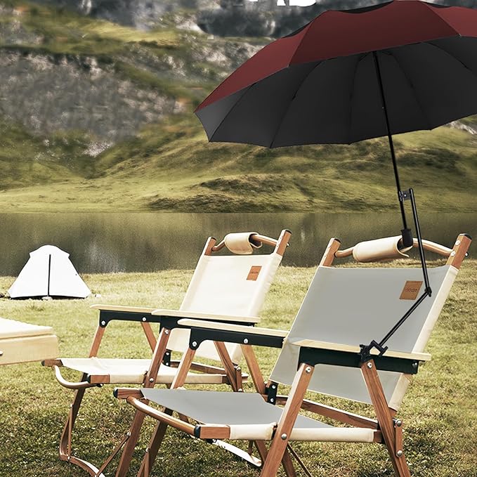 UPF 50+ Beach Umbrella with Adjustable Universal Clamp