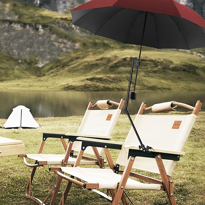 UPF 50+ Golf Umbrella with Adjustable Universal Clamp, Portable Umbrellas for Rain, Manual Open & Close, for Beach Chair, Golf Cart, Stroller, Bleacher, Patio