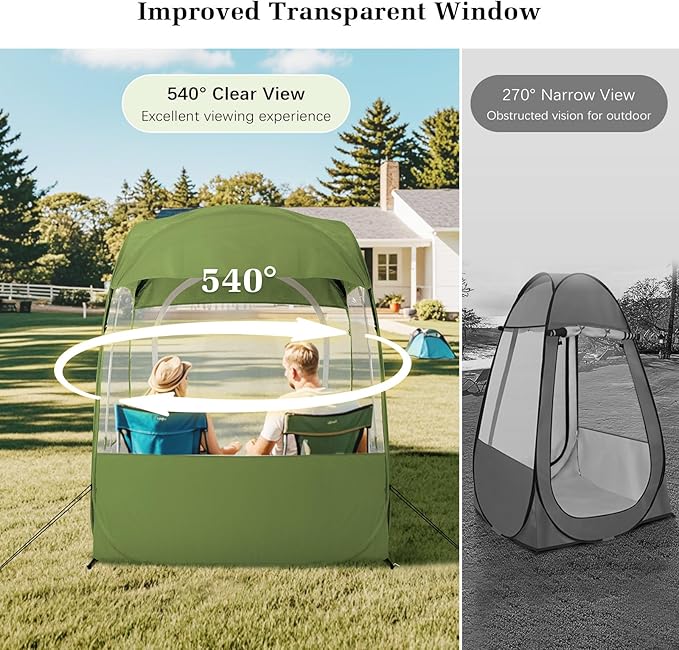 Sports Tent, Instant Weather Proof Clear View Bubble Tent with Carry Bag, Portable & Foldable Pop Up Tents Shelter for Watching Sports Events, Camping, Fishing