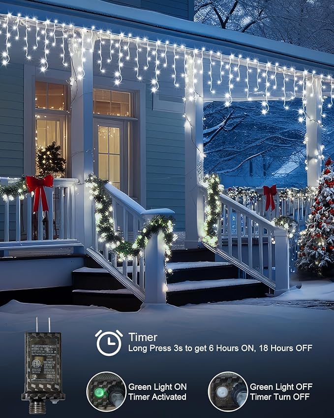 1458 LED 159 FT Wedding Decorations Outdoor, Waterproof Outside Christmas Lights Plug in, Timer & Memory, 8 Modes Fairy Lights with 324 Drops for Patio Window Holiday Pathway Indoor