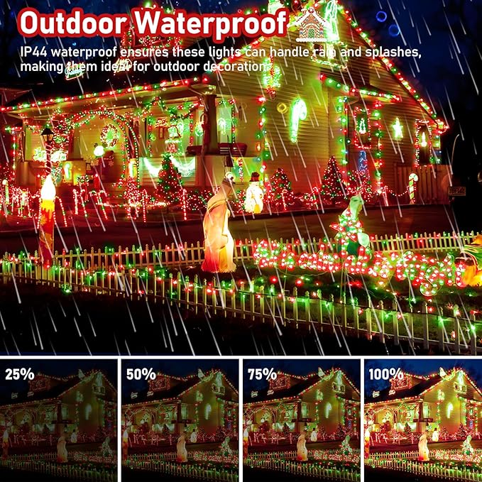 XURISEN Upgraded 561FT 1400 LED Christmas Lights Outdoor, Super Long String Lights 8 Modes & Memory Timer Plug in Fairy Lights for Home Xmas Tree Party Wedding Decor -Red and Green