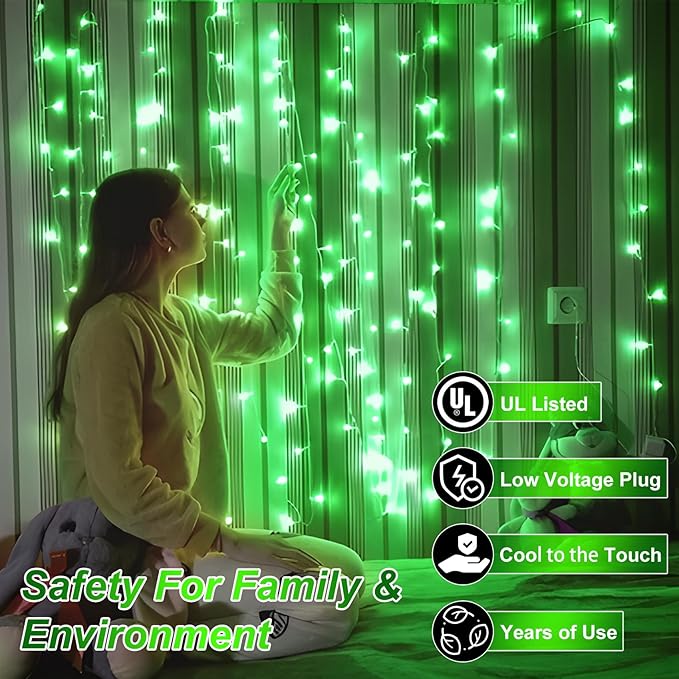 1500 LED 502FT Christmas String Lights Outdoor, Christmas Light with 8 Lighting Modes& Timer & Memory, Plug in Outdoor Waterproof Clear Wire Twinkle Light for for Xmas Yard Tree Party Decor Green