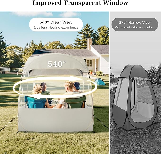 Sports Tent, Instant Weather Proof Clear View Bubble Tent with Carry Bag, Portable & Foldable Pop Up Tents Shelter for Watching Sports Events, Camping, Fishing