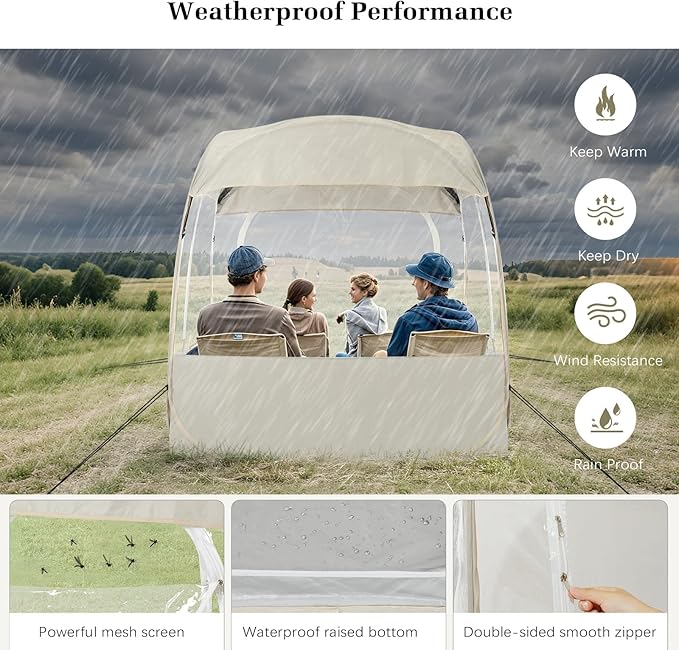Sports Tent, Instant Weather Proof Clear View Bubble Tent with Carry Bag, Portable & Foldable Pop Up Tents Shelter for Watching Sports Events, Camping, Fishing