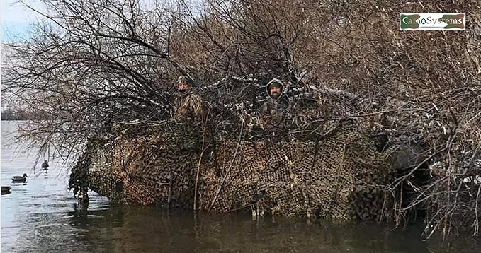 Reinforced Camouflage Netting | 3D Camo Nets, Waterproof & UV Protection, Silent Rip-Stop Fabric