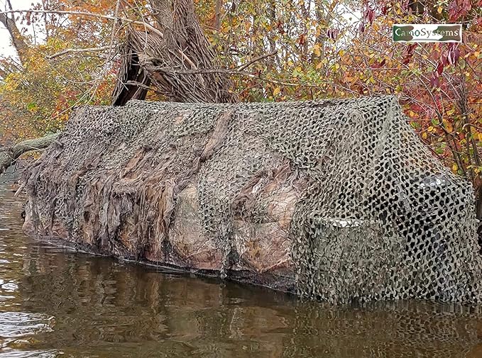 Reinforced Camouflage Netting | 3D Camo Nets, Waterproof & UV Protection, Silent Rip-Stop Fabric