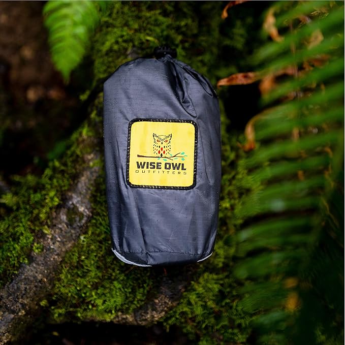 Wise Owl Outfitters Hammock Rain Fly – Waterproof Camping Tarp Cover with Tent Stakes & Carry Bag, Ultralight Shelter for Backpacking & Outdoor Shade