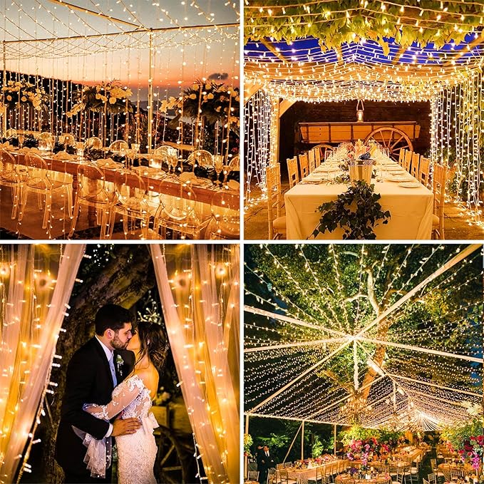 355FT 900LED Christmas Lights, Extra Long Outdoor String Lights Waterproof, Timer & Memory, 8 Modes Dimmable Plug in Fairy for Classroom Outside Tree Wedding Patry Warm White